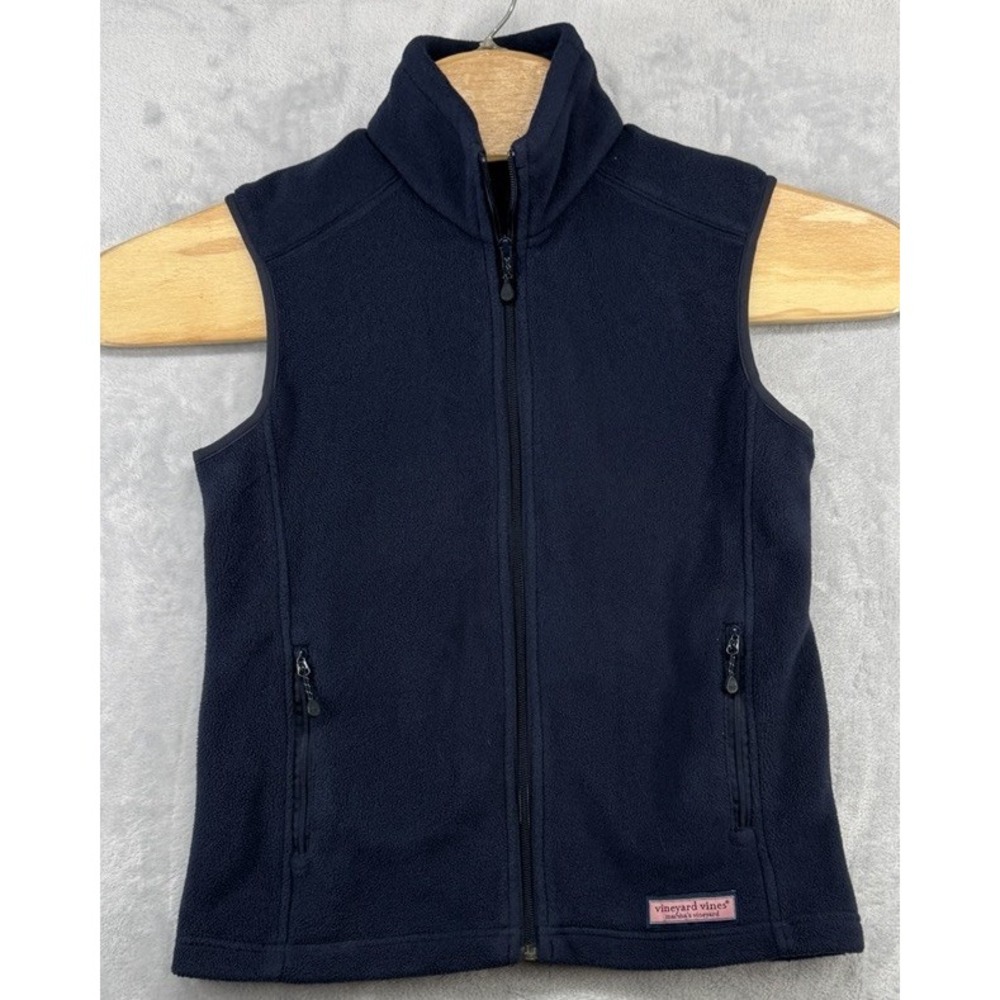 Vineyard Vines Fleece Full-Zip Vest Blue Women's Size Medium M